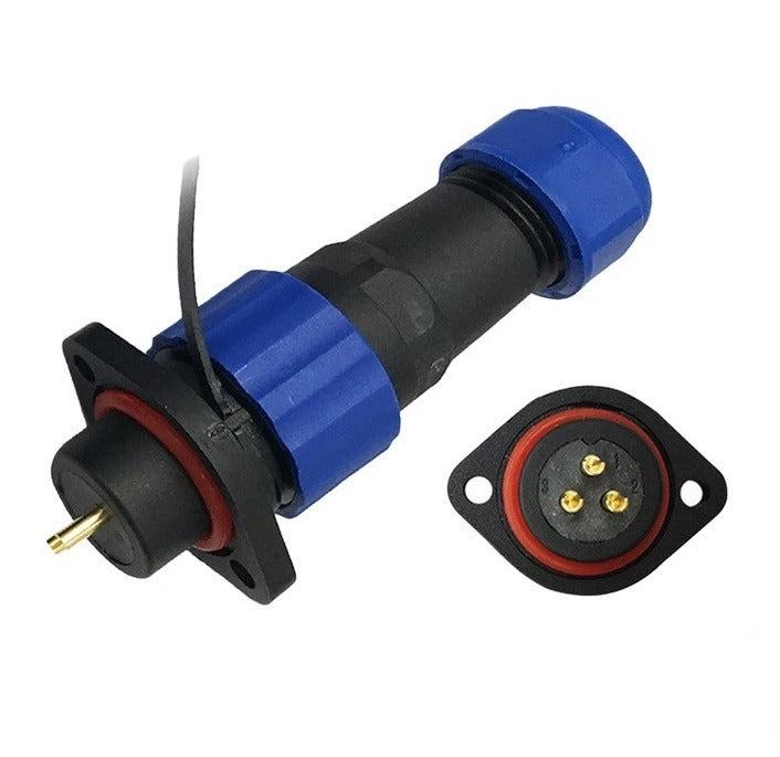 Male + chassis connector - 24V - waterdichte kabelverbinder - 3 aderig - IP68 Male + chassis connector - 24V - waterdichte kabelverbinder - 3 aderig - IP68